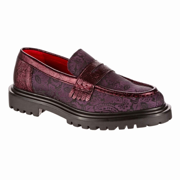 Irregular Choice Shoes - NWT Irregular Choice Vernon Burgundy Brocade Loafers, Size 41 / 10